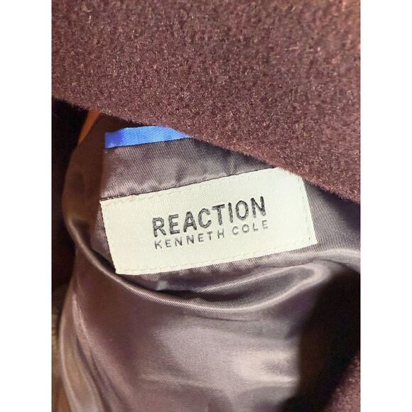 Kenneth Cole Reaction Men's Size 36S Eggplant Single-Breasted Overcoat EUC - Picture 5 of 6